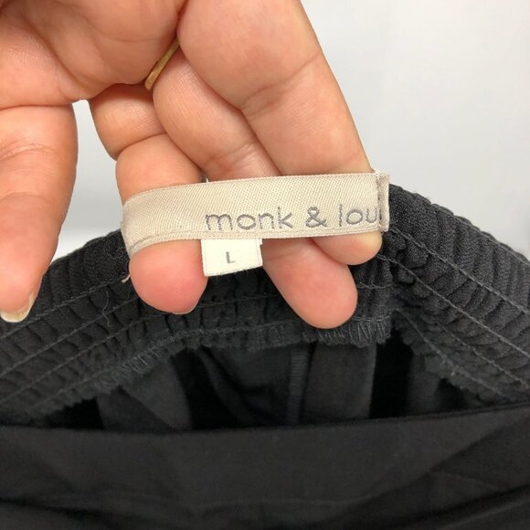 Monk & Lou Black  Paperbag Wide Leg Trousers size L - Picture 3 of 13